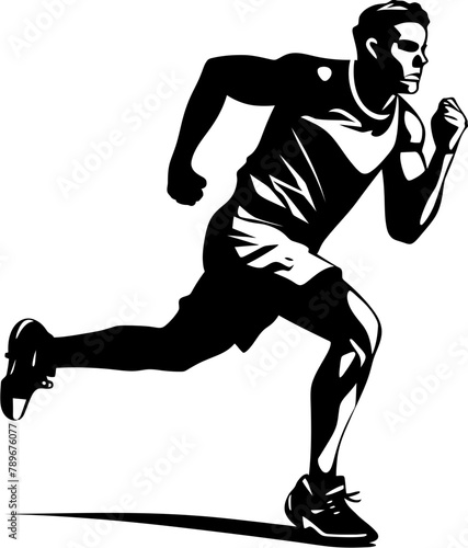 Endurance Evolution Running Side View Symbol Speed Sprinter Marathon Logo Design © BABBAN