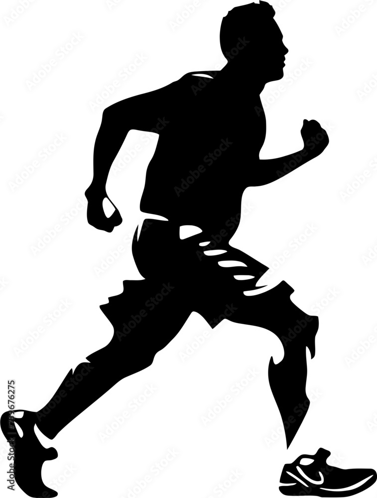 Obraz premium Endurance Express Athlete Vector Emblem Marathon Milestone Running Icon Vector Symbol