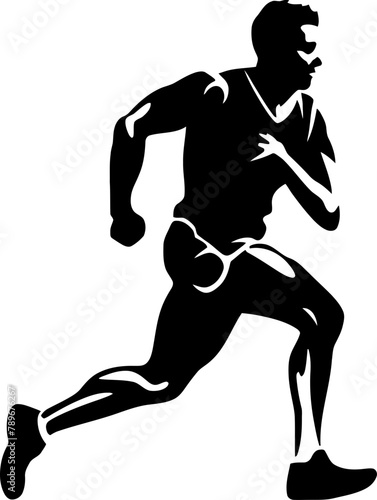 Rapid Pace Runner Side View Logo Design Endurance Express Athlete Vector Emblem