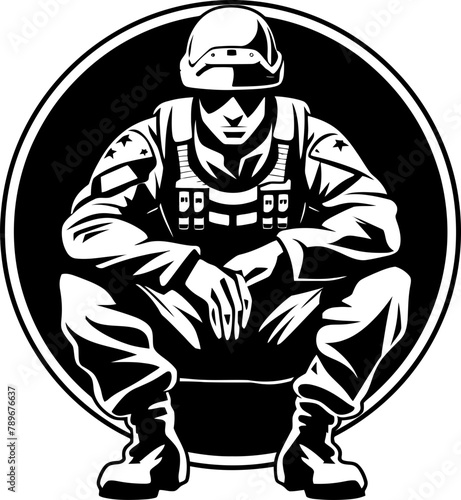 Wallpaper Mural Sentinel Tribute Soldier Respect Vector Courageous Guard Kneeling Soldier Logo Torontodigital.ca