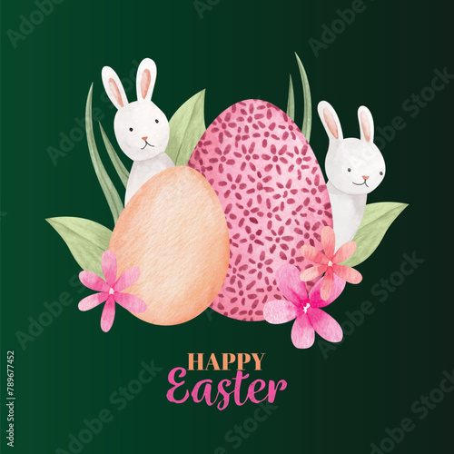 watercolor easter design vector illustration
