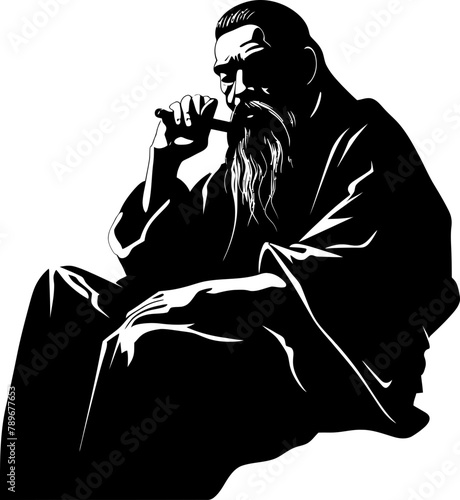 Antique Aroma Long Bearded Sage Logo Revered Rapture Aged Smoker Icon