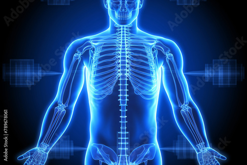 x-ray of human body in blue tones