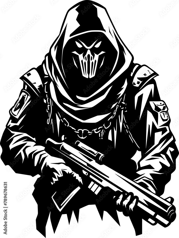 Grim Guardians Ghostly Grip Weapons Symbol Vector Deaths Dreadful Deliverance Combat Reaper Icon Design Grim Guardians Ghostly Grip Weapons Symbol Vector Deaths Dreadful Deliverance Combat Reaper Icon Design