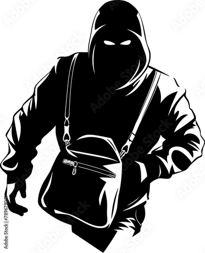 Covert Cache Stolen Bag Vector Emblem Thiefs Trove Robber Emblem Icon