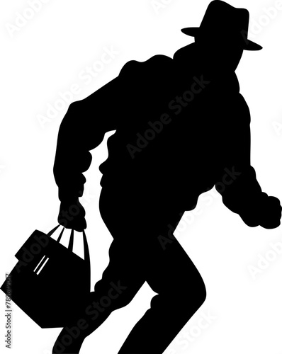 Shadowy Swag Stolen Bag Emblem Logo Looted Loot Robber with Stolen Bag Symbol Design