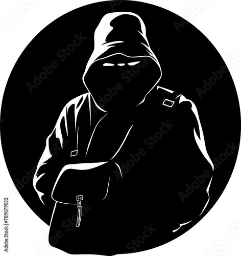 Robbers Riches Stolen Bag Icon Emblem Plundered Prize Robber with Loot Vector Logo