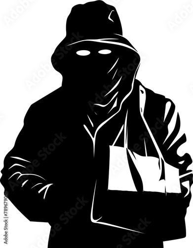 Looted Legacy Stolen Bag Symbol Vector Shadow Steal Robber Vector Emblem