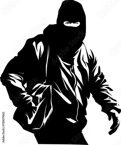 Shadow Steal Robber Vector Emblem Covert Capture Stolen Bag Icon Logo