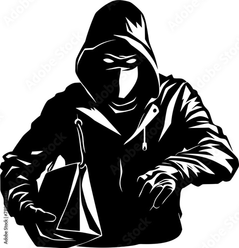 Pilfered Possession Stolen Bag Icon Vector Burglars Booty Robber Emblem Design