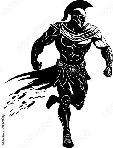 Speedy Spartan Sprint Gladiator Icon Vector Dynamic Legionnaire Warrior Sprint Emblem
