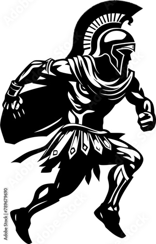 Dynamic Legionnaire Warrior Sprint Emblem Sprinting Sentinel Running Gladiator Vector