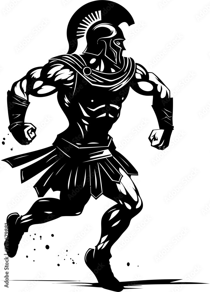 Velocity Vanguard Running Gladiator Icon Speedy Centurion Warrior Vector Logo Velocity Vanguard Running Gladiator Icon Speedy Centurion Warrior Vector Logo