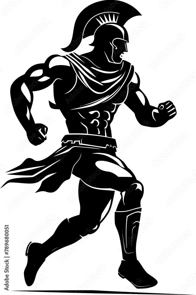 Rapid Gladiator Run Warrior Emblem Icon Swift Strider Running Gladiator Symbol Rapid Gladiator Run Warrior Emblem Icon Swift Strider Running Gladiator Symbol