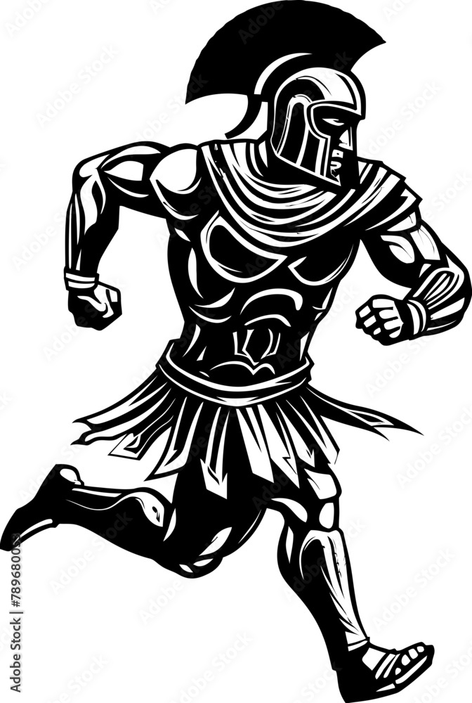 Dynamic Legionnaire Running Warrior Vector Agile Arena Assault Gladiator Emblem Design Dynamic Legionnaire Running Warrior Vector Agile Arena Assault Gladiator Emblem Design
