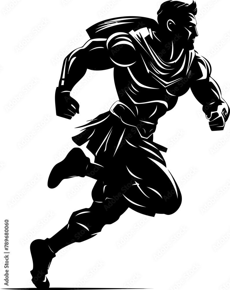 Obraz premium Swift Spartan Sprinter Warrior Vector Symbol Digital Orchard Server Farm Emblem