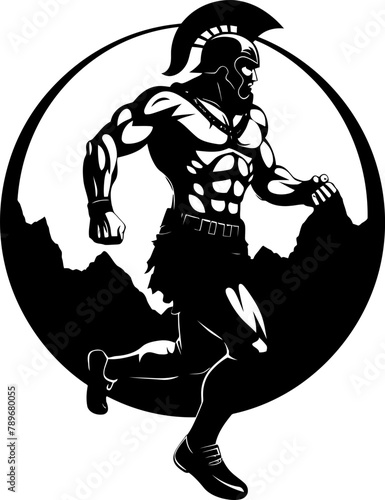 Dynamic Legionnaire Gladiator Sprint Symbol Agile Arena Sprint Warrior Vector Logo