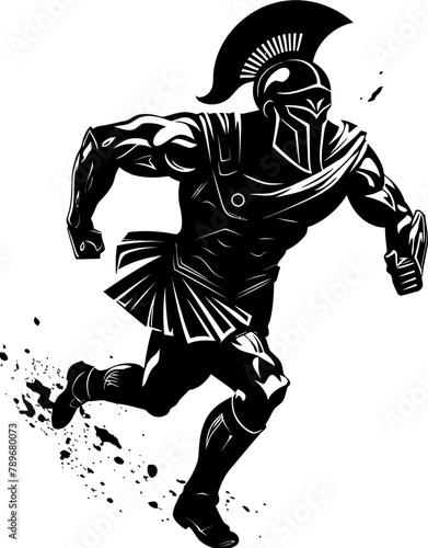 Rapid Runners Resolve Running Warrior Icon Speedy Spartan Gladiator Warrior Vector Logo