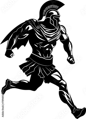 Swift Legionnaire Running Warrior Icon Fleet footed Fighter Gladiator Vector Logo