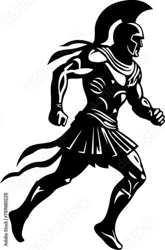 Swiftness Sentinel Warrior Vector Icon Sprinting Spartan Gladiator Warrior Emblem
