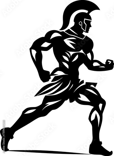 Agile Arena Champion Gladiator Emblem Design Swift Legionnaire Running Warrior Icon