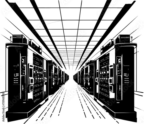 Data Grove Digital Meadow Logo Cyber Meadow Server Farm Vector Emblem
