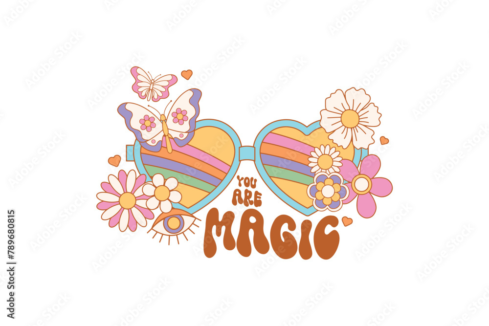 You are magic, Retro Flower Quote Sublimation You are magic, Retro Flower Quote Sublimation