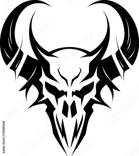 Demons Dominion Skull Horn Icon Infernal Incarnation Horned Skull Symbol photo