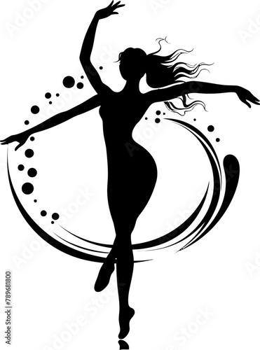 Rhythmic Reverie Dancer Icon Design Serene Serenade Vector Emblem Logo