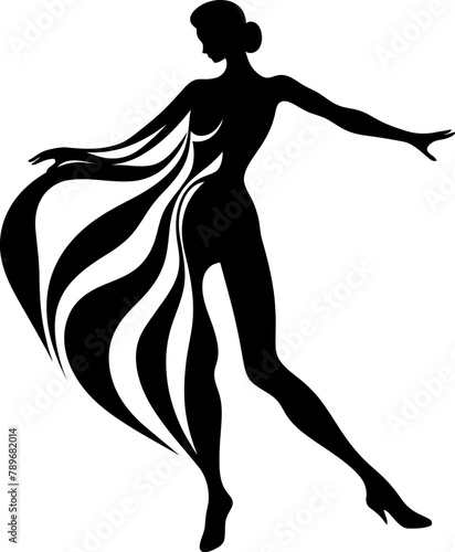 Transcendent Twirl Soul of Dance Logo Celestial Sway Vector Emblem Icon