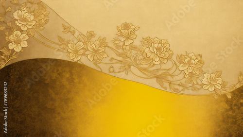 金箔と花模様のデザイン　AI画像　ジェネレーティブAI