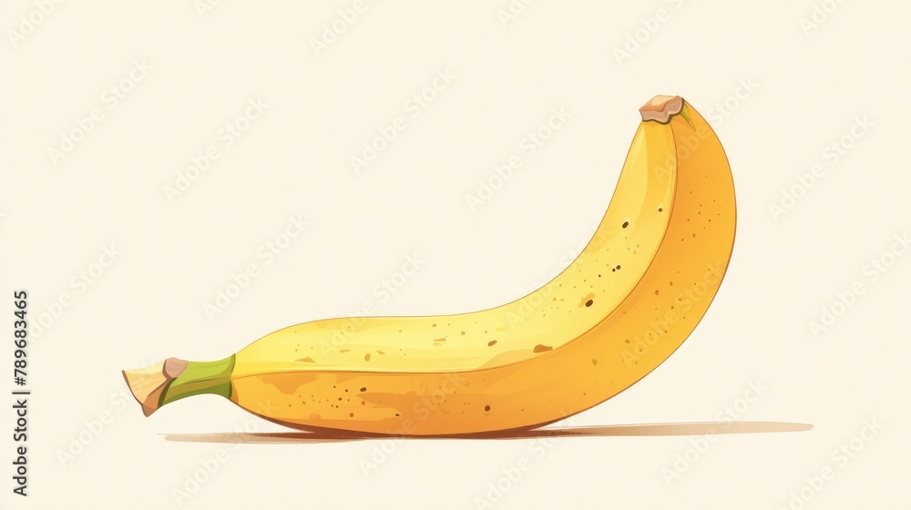 Illustration of a cartoon banana in 2d format for a fun and creative food concept