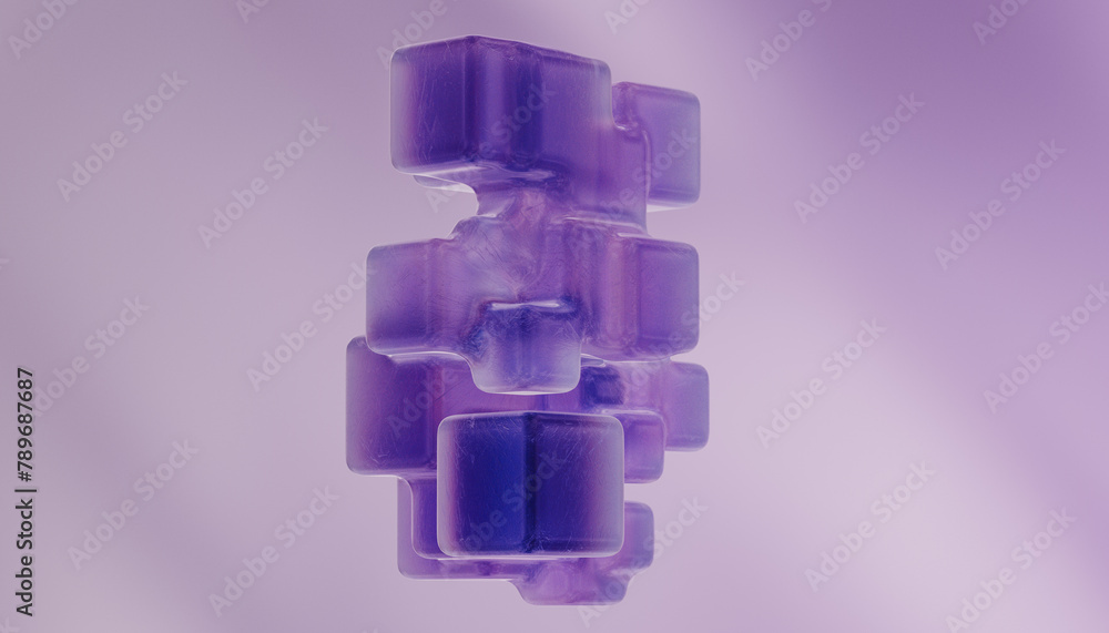 Lilac ice cubes abstract figure Lilac ice cubes abstract figure