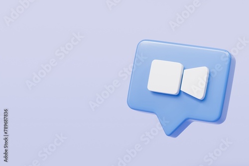 3d Online meeting icon isolated on purple background. Online Meeting, Virtual Conference Video call, Briefing, Teamwork Concept. Minimal 3d Online meeting icon creative design. 3d render. © Theeraphat