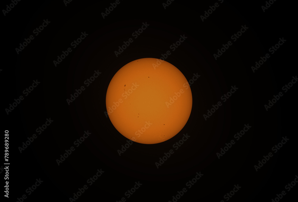 The Sun in visible light with sunspot, April 2024. During solar maximum, large numbers of sunspots appear The Sun in visible light with sunspot, April 2024. During solar maximum, large numbers of sunspots appear