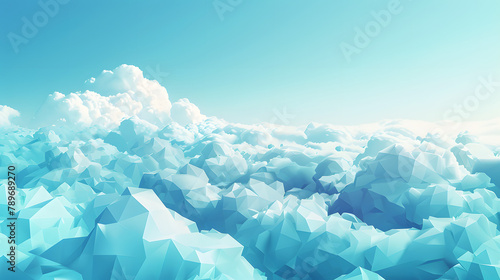 Geometric cloud illustration. polygonal style