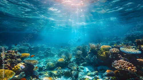 Scuba Diver's Serenity Amongst Ocean's Depths. Concept Underwater Photography, Marine Life Beauty, Diver's Interaction, Deep Sea Exploration, Aquatic Ecosystems © Ян Заболотний
