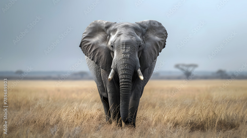Fototapeta premium Impressive elephant. full body