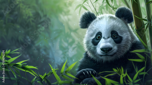 Lovely panda. complete figure photo