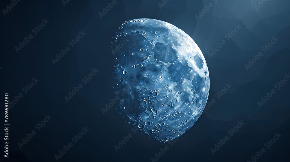 Polygonal moon image. geometric style Polygonal moon image. geometric style