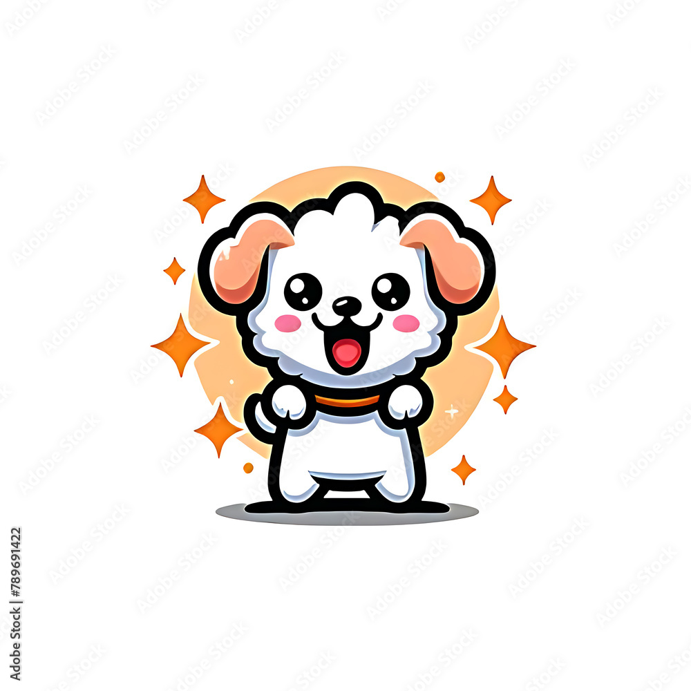illustration design logo a dog funny cartoon