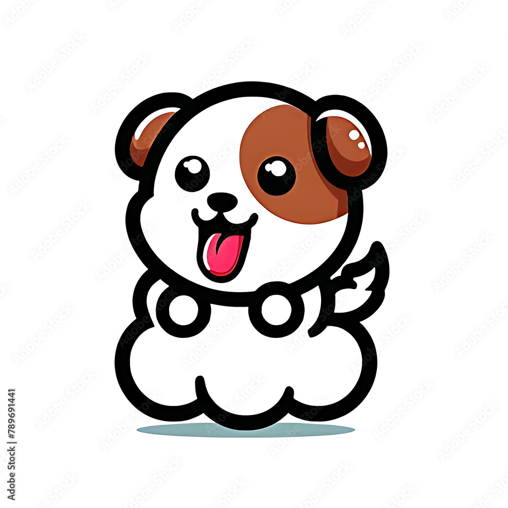 Fototapeta premium illustration design logo a dog funny cartoon