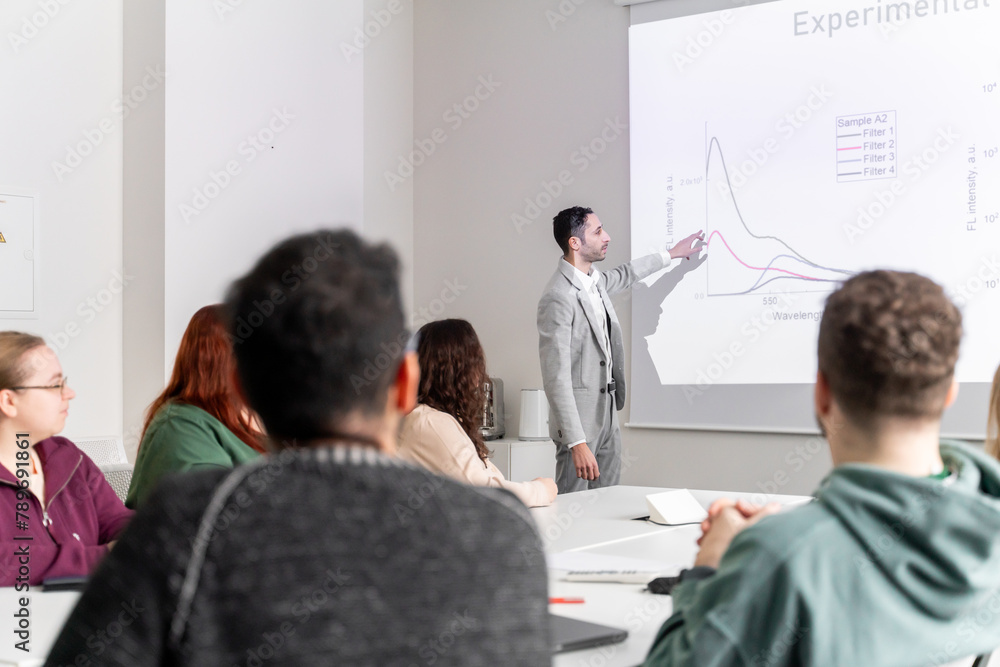 Man Performing Presentation To Audience Man Performing Presentation To Audience