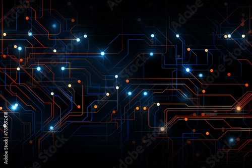 Abstract technology circuit digital line electronic network data innovation concept background.