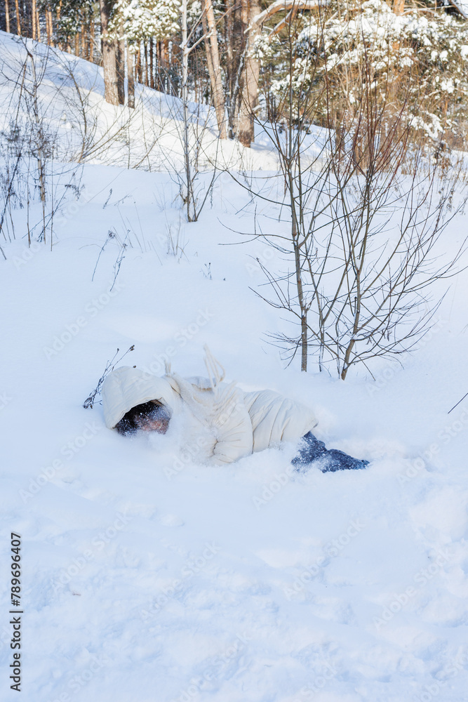 A girl in the snow A girl in the snow