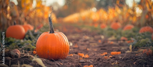 Pumpkin in Field