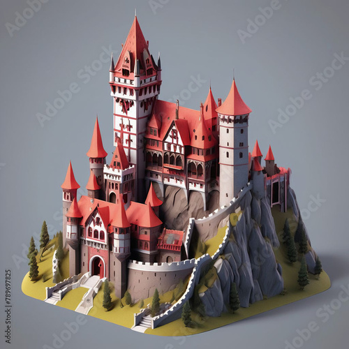 Collection of Isometric vampire or Dracula mansion
