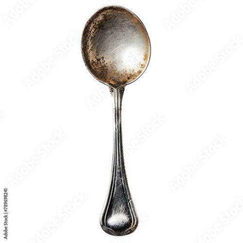 Soup spoon on isolated white background photo