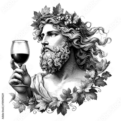 The God of Wine Unveiled Exquisite Dionysus Portrait Emerges, generative AI photo