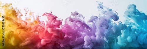 Color Ink in Water Isolated, Rainbow Paint Splash photo